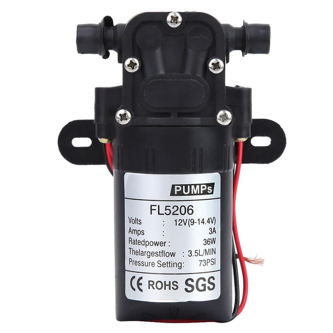 Pompe à eau à membrane électrique agricole à double tube droit 36 W, accessoire DC12 V