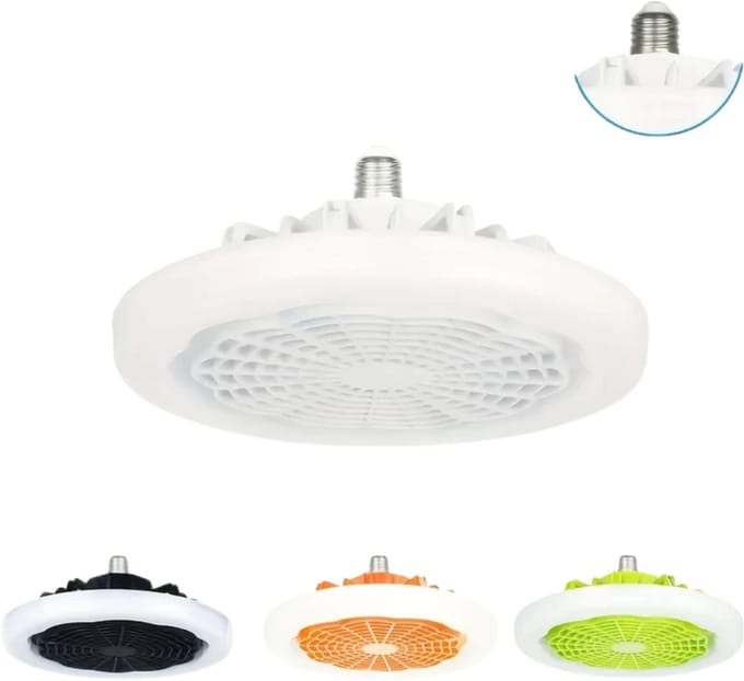 Nivard Plafondventilator - Met Verlichting - Plafond Ventilator - Met Lamp - Plafonniere Met Ventilator - Met Licht - Wit - 22.5cm