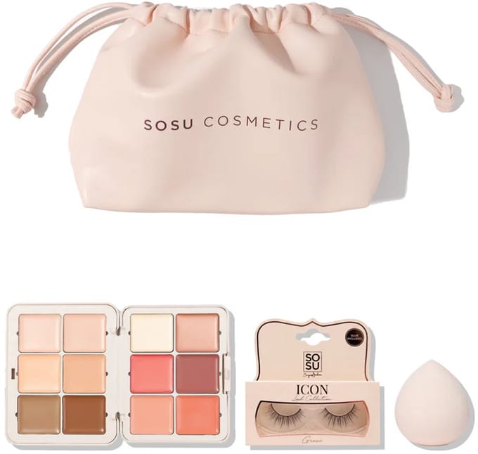 Sosu | The Beauty Base Collection Gift Set - Complete Palette - Wimpers - Blender Spons - Makeup Tas - Basis Makeup - Vegan