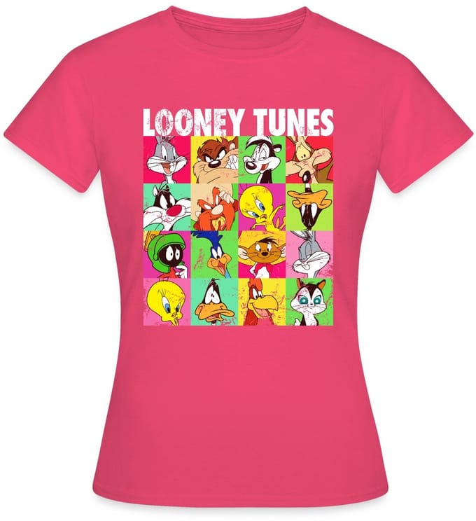 Looney Tunes Karakters Collage T-Shirt Dames