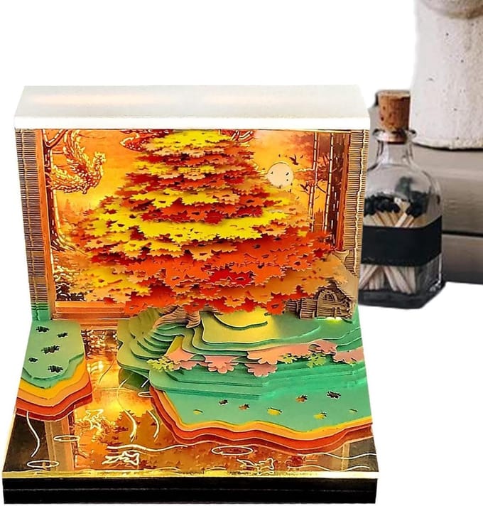 3D Agenda - Notitieblok Kalender - Planning Thuis - Decoratief Papierkunst - 8.5 x 8.5 cm - Multicolor
