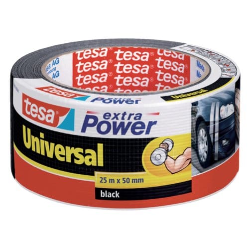 tesa Extra Power universele textieltape ducttape voor repareren, bundelen of afdichten – zwart