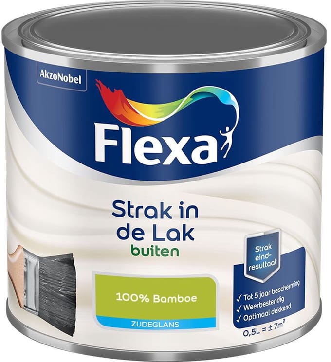 Flexa - Strak In De Lak Buitenlak Zijdeglans - 100% Bamboe - Mengverf - 500 Ml