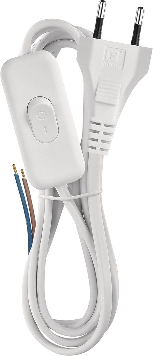 Netsnoer met Schakelaar 3m Euro Stekker voor Elektrische Apparaten
