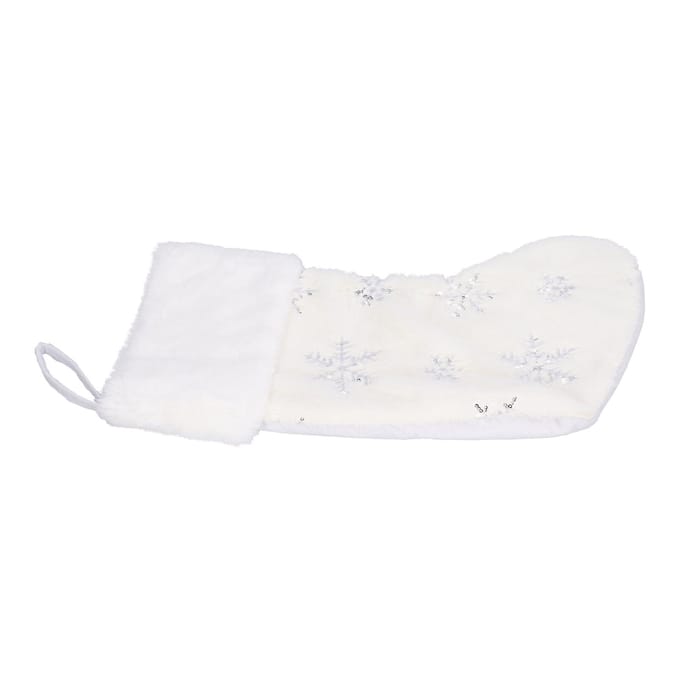 Polyester Kerstsok Hanger met Geborduurd Sneeuwvlokpatroon Kerstboomversiering