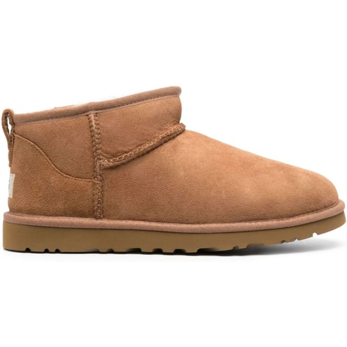 UGG® Classic Ultra Mini for Men in Brown, Size 6, Shearling/Polyester/Wool