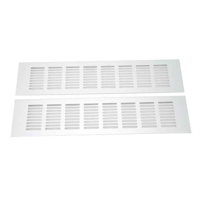 2 Stuks Luchtrooster Ventilatierooster Aluminiumlegering Rechthoekige Ventilatieplaat voor Kast Schoenenkast white