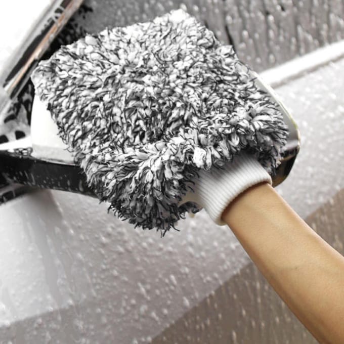 Ultra draagbare microvezel multifunctionele autowashandschoen Anti-kraswashandschoen zwart