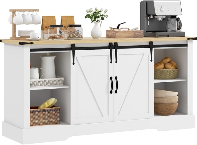 HOMCOM Dressoir - Spaanplaat - 150x40x72cm - Wit