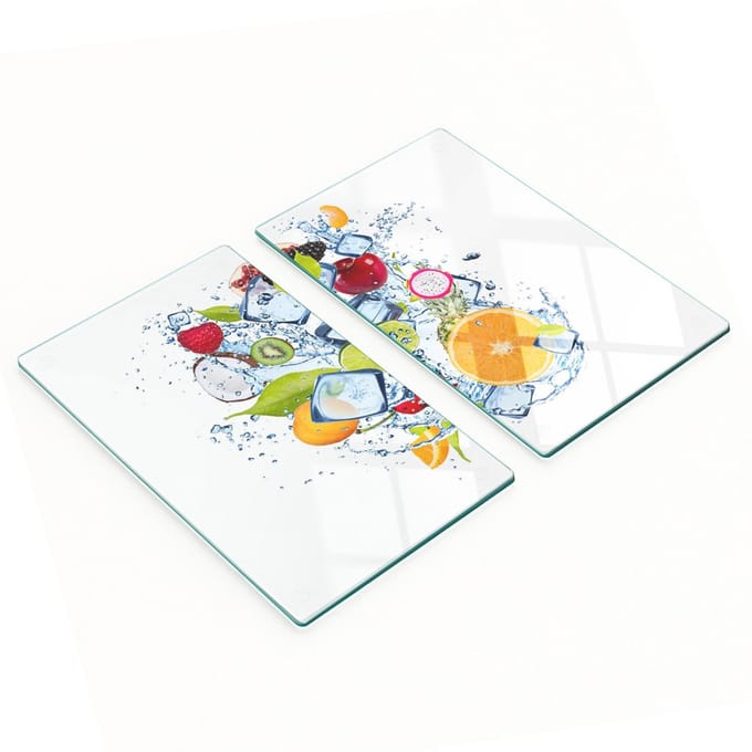Decoratieve glazen serveerplanken voor snacks, fruit en ijs, 2x30x52 cm