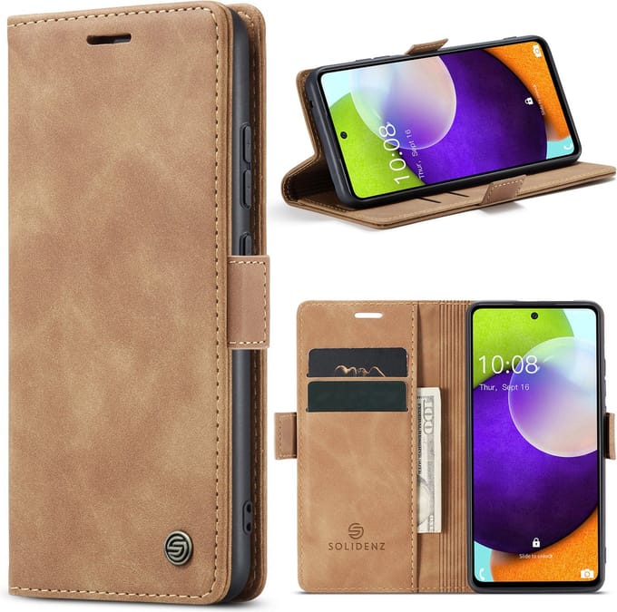 Solidenz Hoesje - Geschikt voor Samsung Galaxy A53 - Urban Book - Bruin