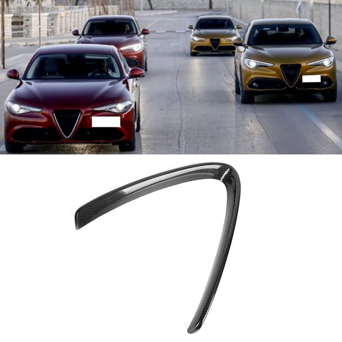 Decoratief frame voor V-vormige grille van koolstofvezel, past op Alfa Romeo Giulia 1719 gray