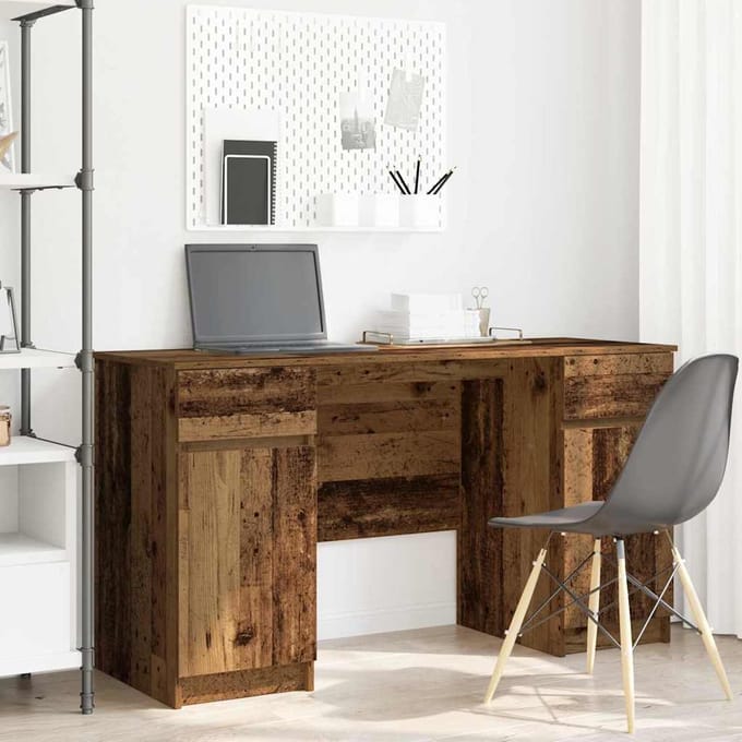 vidaXL - Bureau - Oud - hout - Bewerkt - hout - 140 - x - 49 - x - 76 - cm