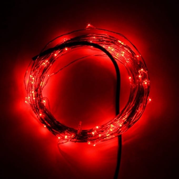 10 meter - Rood - LED verlichting - 12 volt - ultra dun