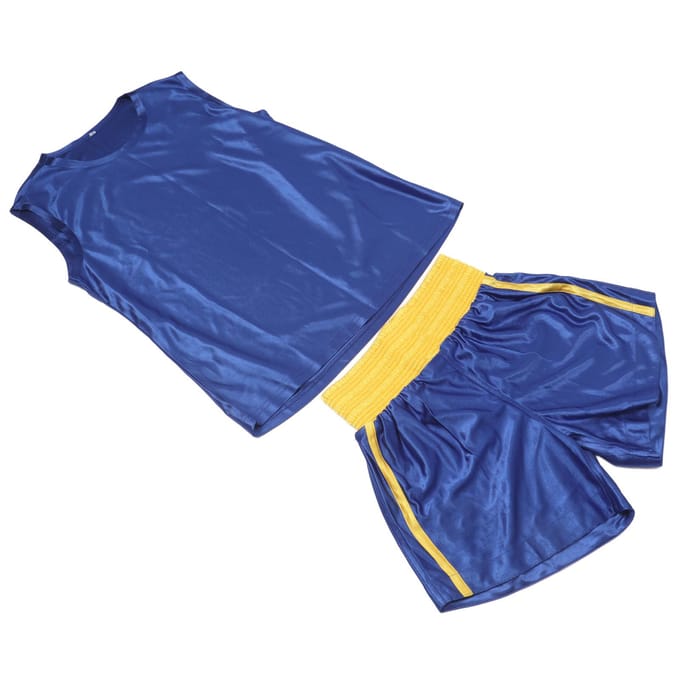 Kids Boksuniform Elastische Taille Sanda Mauy Thai Trainingspak Outfit voor Competitie blue