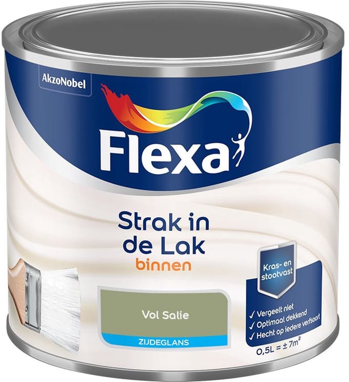 Flexa - Strak In De Lak Binnenlak Zijdeglans - Vol Salie - Mengverf - 500 Ml