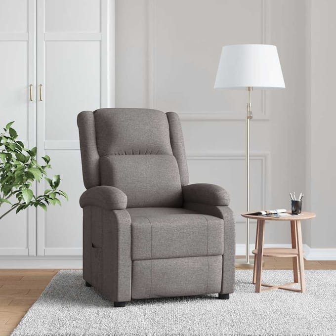 vidaXL - Fauteuil - verstelbaar - stof - taupe