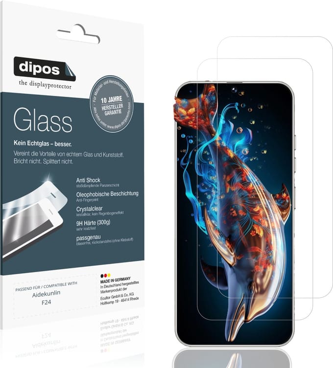 dipos – 2x Pantserfolie geschikt voor Aidekunlin F24 | 9H Screenprotector