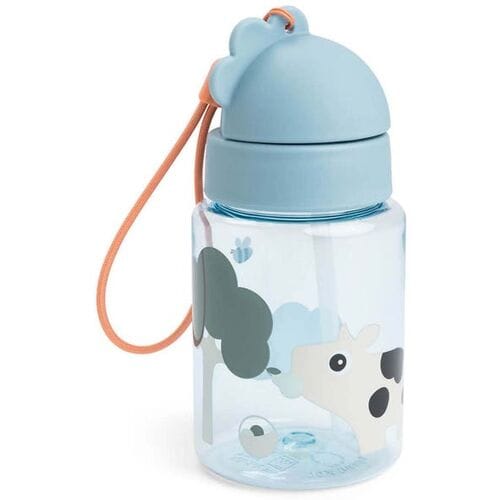 Done By Deer Drinkfles Met Rietje - Tiny Farm - Blue