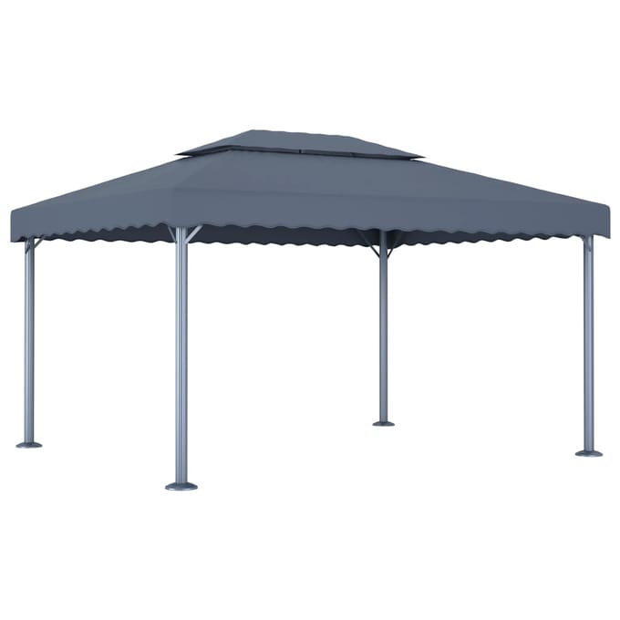 vidaXL - Prieel - 400x300 - cm - aluminium - antraciet