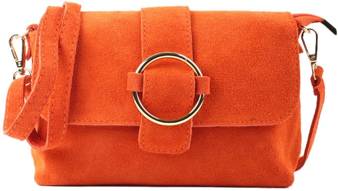 Giuliano lederen suede schoudertas Cosima - Dames - Oranje