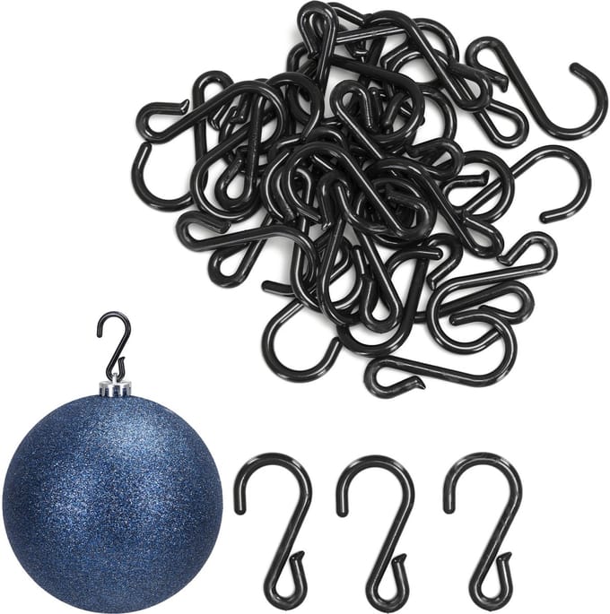 Springos Kerstbalhaakjes | Haakjes Voor Kerstverlichting | 60 stuks | Zwart