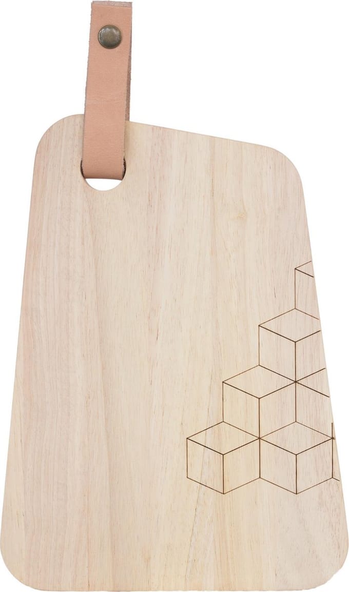 TAK Design Organic Snijplank M - Incl. Leer - Hout - 30 x 22 cm - Hextric