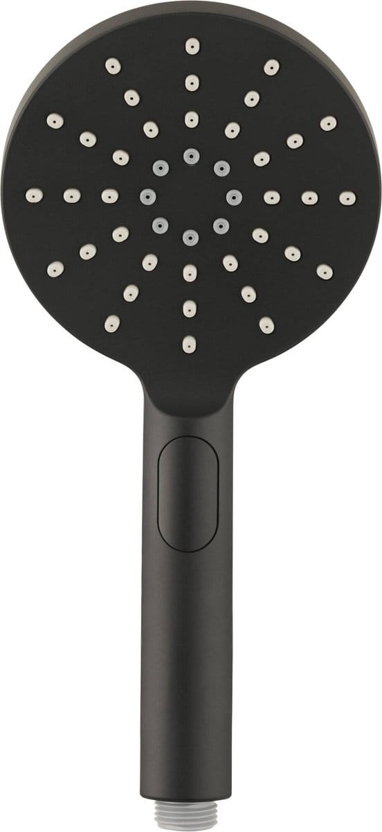 Ben Push Douchekop - 3 Straalsoorten - Ø 12cm - Gestructureerd Zwart - Handdouche
