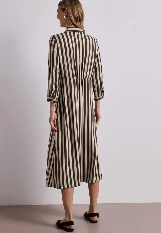 Midi-jurk met doorlopende knoopsluiting