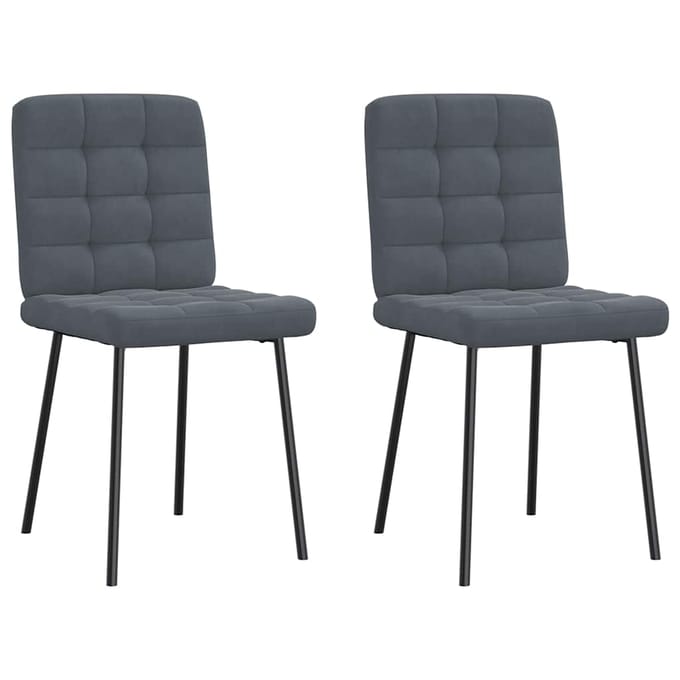 vidaXL Eetkamerstoelen 2 st fluweel donkergrijs