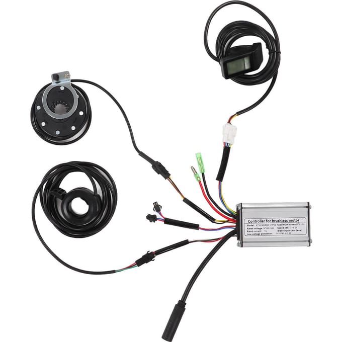 36V48V 250W 15A Fiets Borstelloze Motor Blokgolf Controller Kit met LCD4 Paneel 130X Duim black