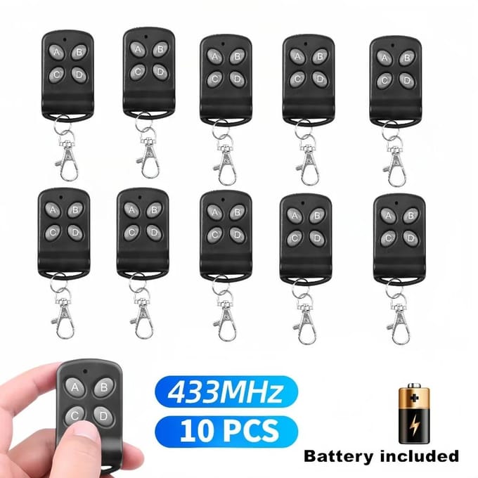 10/5 STUKS 433Mhz RF Garagedeur Afstandsbediening Duplicator 4 Sleutels Vaste Code Grabber Kloon Poort Sleutelhanger Commando Handzender puce kleur