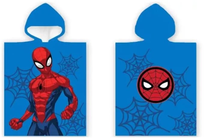 Spiderman poncho 50 x 100 cm blauw
