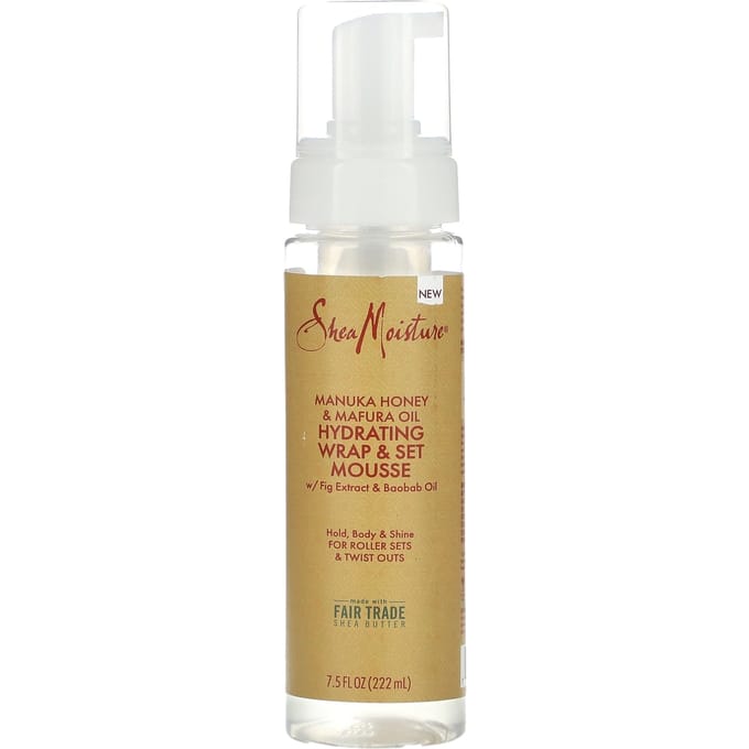 SheaMoisture, Hydrating Wrap & Set Mousse with Fig Extract and Baobab Oil, 7.5 fl oz (222 ml) white