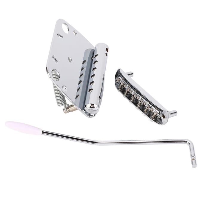 Gitaar Tremolo Vibrato Brug Staartstuk Set Vibrato Staartstuk en Tremolo Brug voor Mustang Gitaar white