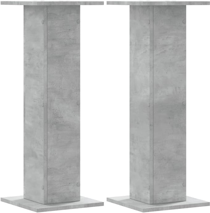 Set van 2 Stevige Luidsprekerstandaards - 80 cm Hoog - Betonlook Grijs