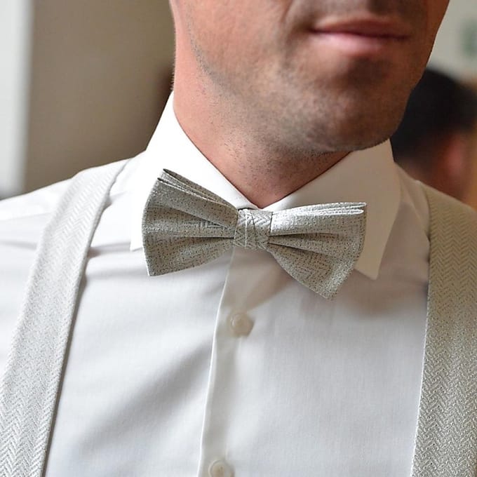 Sir Redman - Bretels met strik - bretels combi pack Pearl Herringbone - groengrijs