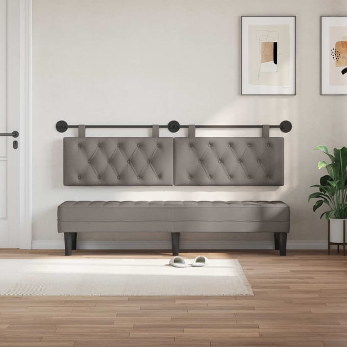 vidaXL - Hangend - hoofdbord - Taupe - Stof