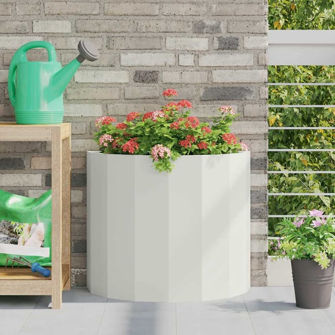 vidaXL Plantenbak Wit 60 x 30 x 50 cm Staal