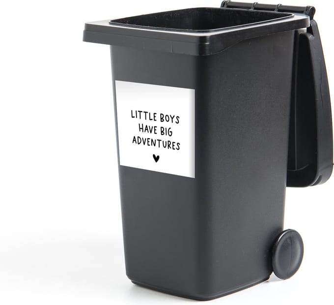 Container sticker Engelse quote Dream big little one met een hartje - 40x40 cm - Kliko sticker