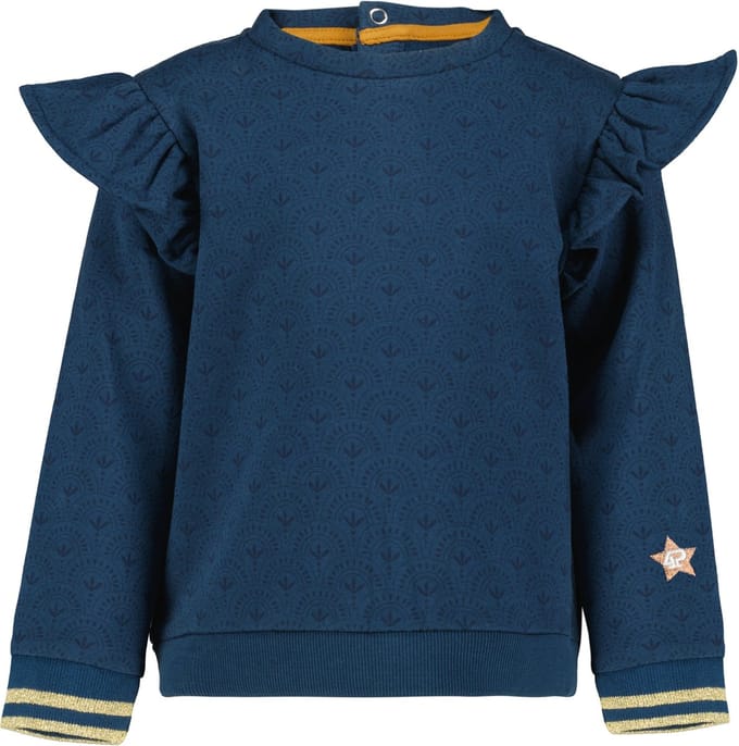 4PRESIDENT Sweater meisjes - Blue Wing Teal Aop - Maat 104 - Meisjes trui