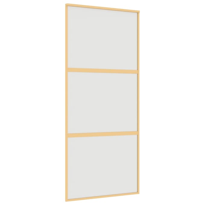 vidaXL - Schuifdeur - 90x205 - cm - mat - ESG-glas - en - aluminium - goudkleurig