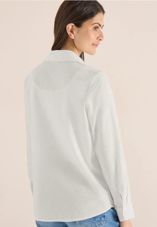 Blouse met lange mouwen, structuur en knopen