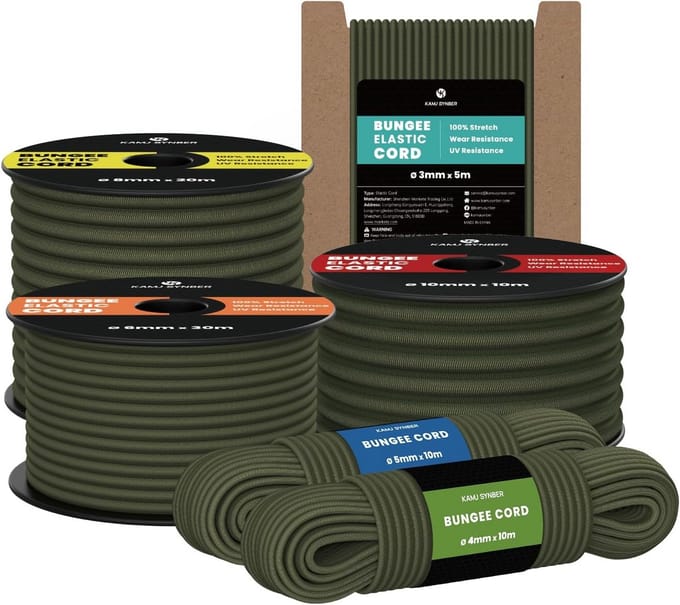 Sterk Elastisch Touw 5mm - 10 Meter Bungee Koord Militair Groen