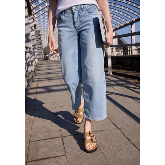 Jeans met gebleekte Wide Legs