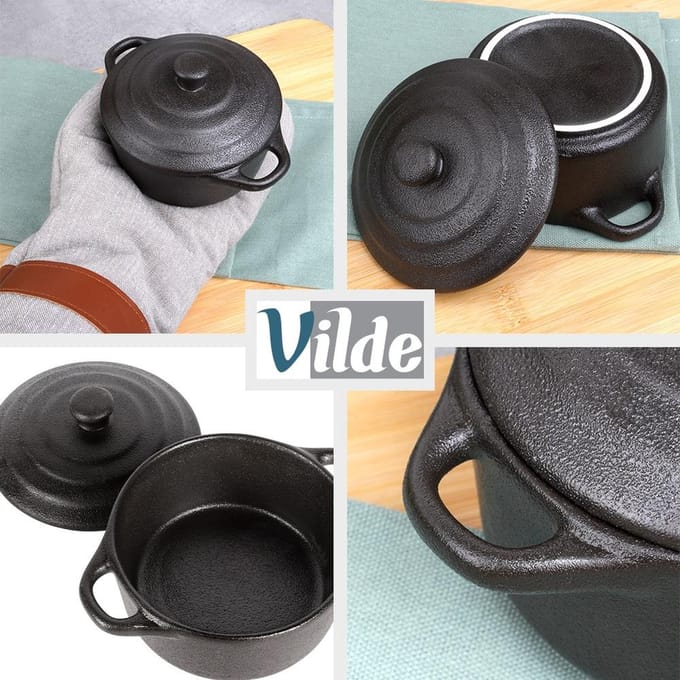 Vilde - Porseleinen Ovenschalen - 300 ml - Inclusief Deksel - 4 Stuks