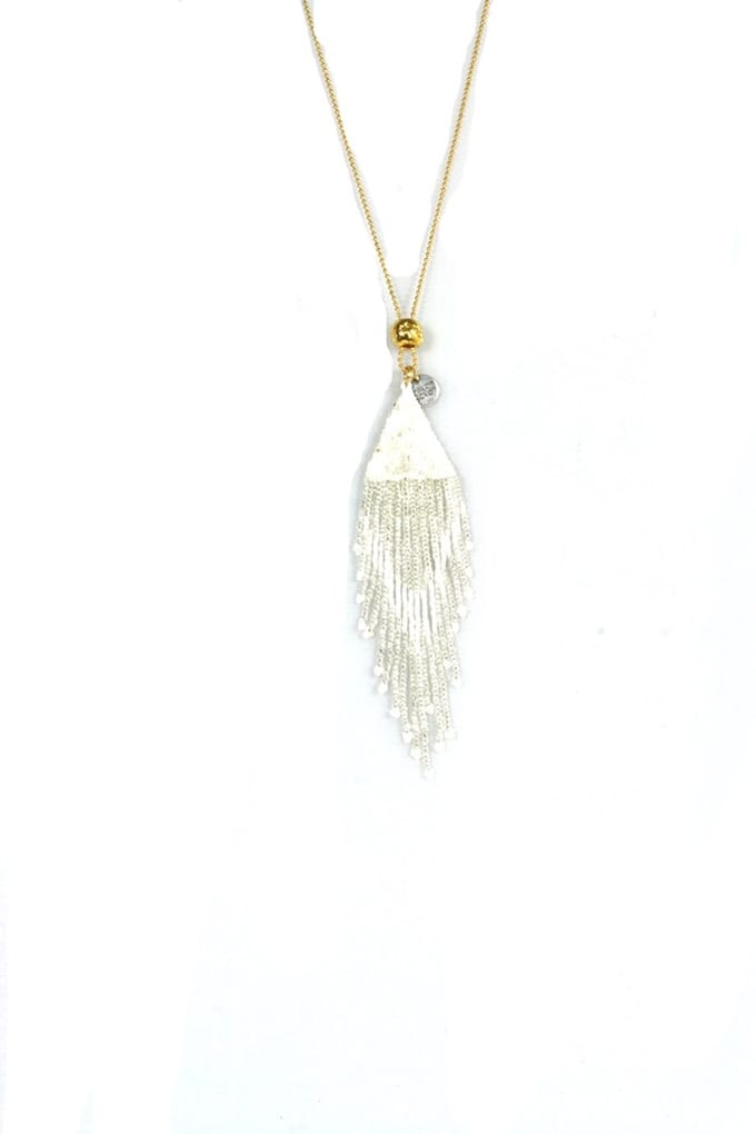 Heaven Eleven verguld ballchain met wit tibetaanse
