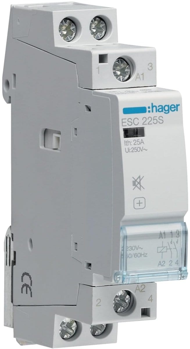 Installatiebeveiliging - Schakelaar - Stroom Circuits - Enkelfasig - 25 Ampère - Grijs