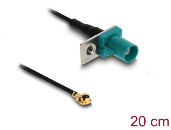 Delock Antenna Cable FAKRA Z plug to MHF® I plug 1.13 - 20 cm 2 prepunched hole