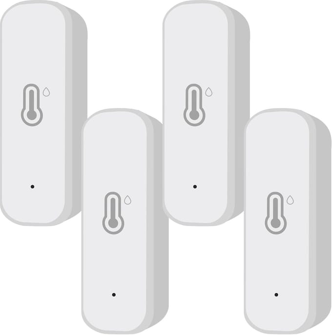 4 Stuks Draadloze Temperatuur en Vochtigheidssensor voor Smarthome - Hygrometer met App Meldingen